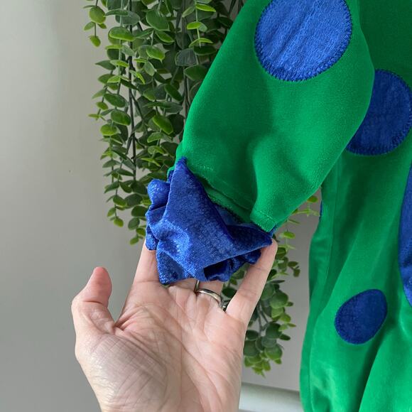 Baby Halloween Costume Dinosaur Hooded Soft Green Blue Infant 6-9 months - Picture 4 of 12